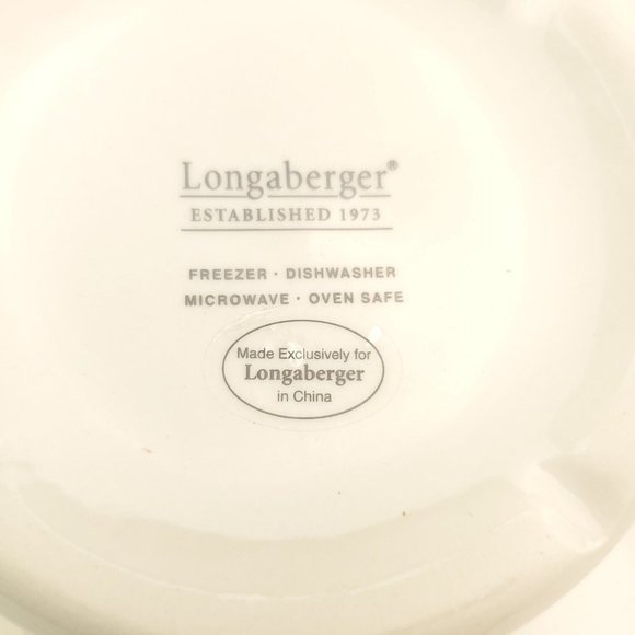 Longaberger White Snowflake Pottery Ceramic Christmas Holiday One Pint Crock - Picture 7 of 11